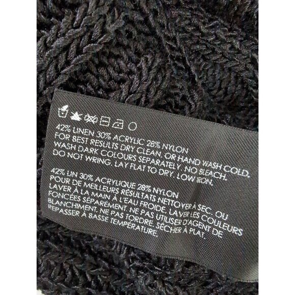 Club Monaco Knit Tank Top Women S Black Racerback Linen Blend Minimalist Capsule - Picture 6 of 8